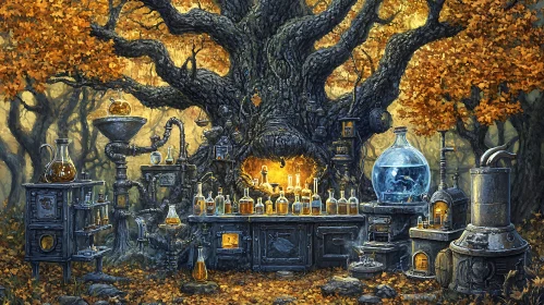 Enchanted Forest Alchemist Laboratory Scene