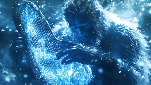 Frozen Music: Yeti Playing Harp