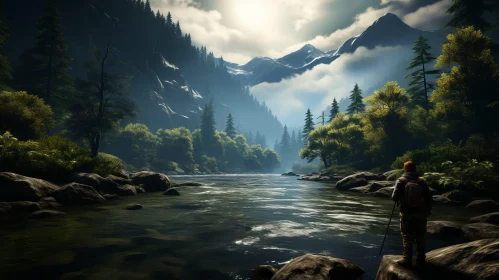 Enchanting River in Tranquil Forest at Night | Unreal Engine Wallpaper