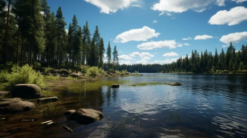 Unreal Beauty of a Forest Lake: Captivating California Plein Air Masterpiece