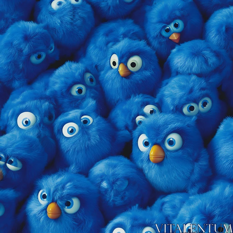 Blue Birds Crowd AI Image