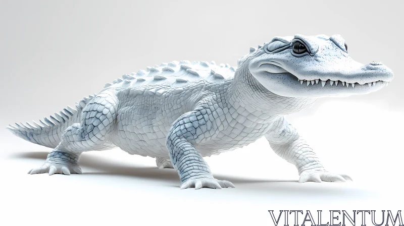 White Scaled Reptile Portrait AI Image