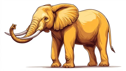Golden Toned Elephant Art