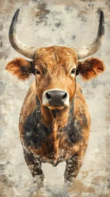 Artistic Bull with Majestic Horns
