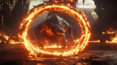 Monster Through Fire Ring