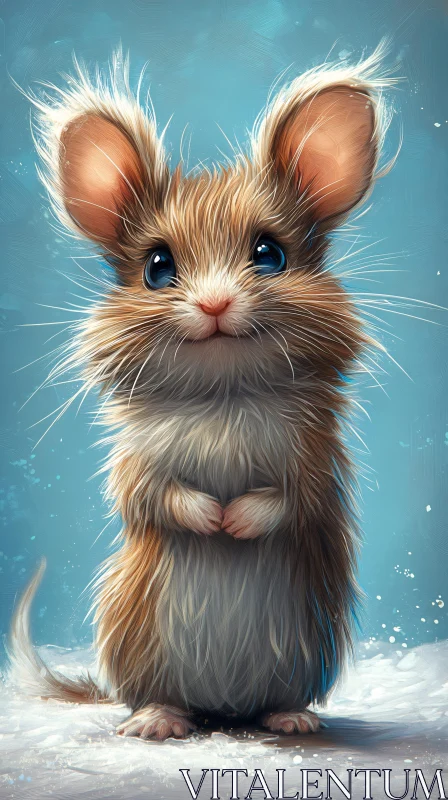 AI ART Charming Furry Mouse Portrait