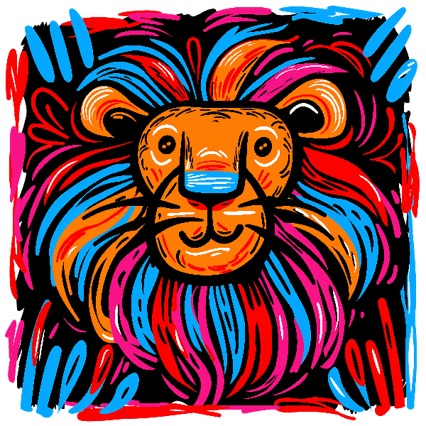 POD Design Colorful Lion Art T-Shirt