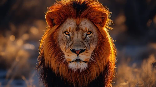 Lion Portrait in Sunlight