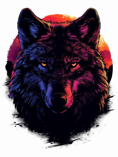 POD Design Wolf Art T-Shirt