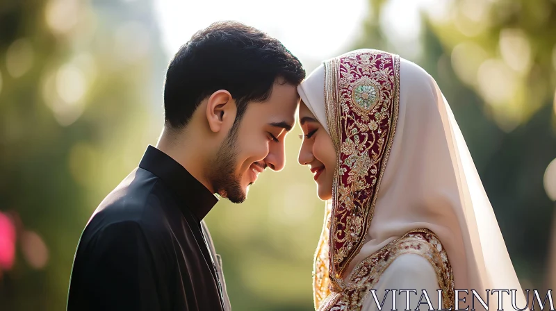 Serene Muslim Couple in Love AI Image