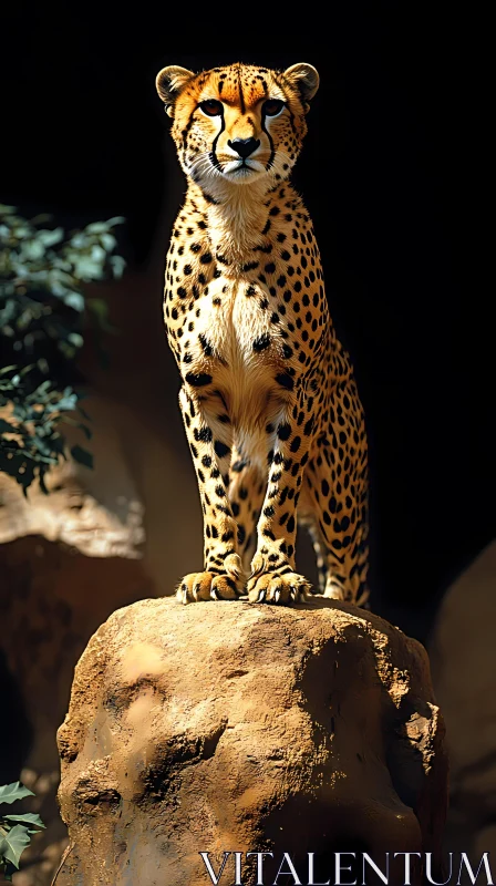 Cheetah's Regal Stance AI Image