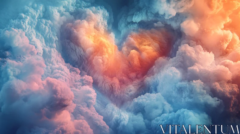 AI ART Cloud Heart - Celestial Skies