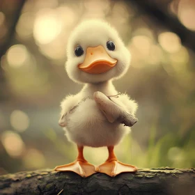 Fluffy Duckling Close-Up