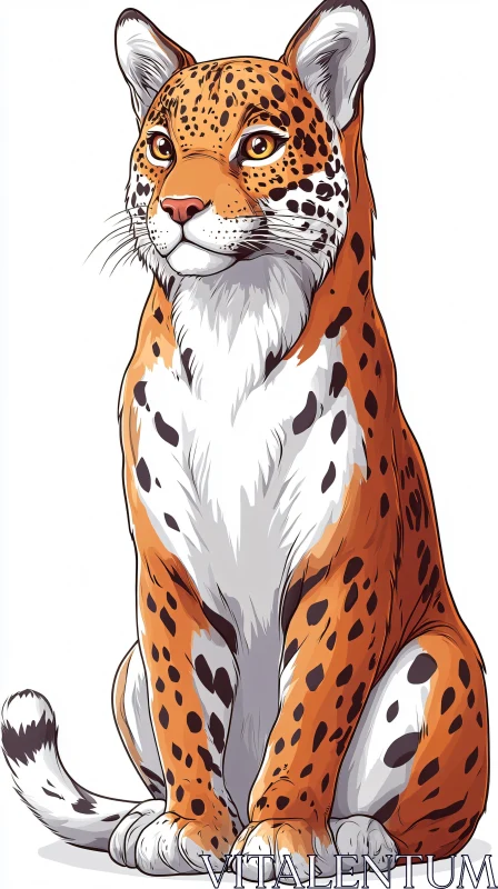 Artistic Leopard Illustration AI Image