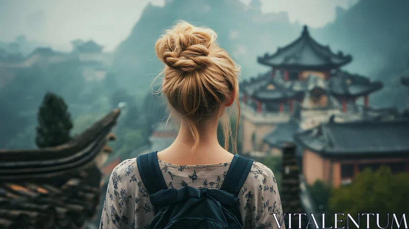 Blonde Woman in Asia AI Image