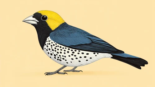 Avian Art: Spotted Yellow-Crested Bird