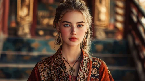 Beautiful Woman in Traditional Attire Portrait
