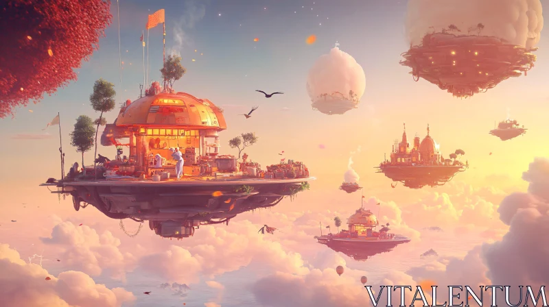 AI ART Ethereal Floating Islands in the Sky