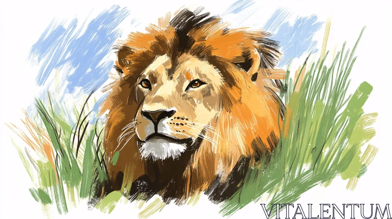 AI ART Artistic Lion Portrait