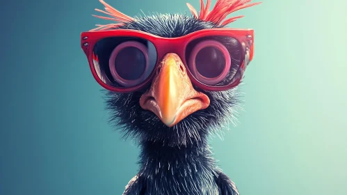 Bird with Red Glasses