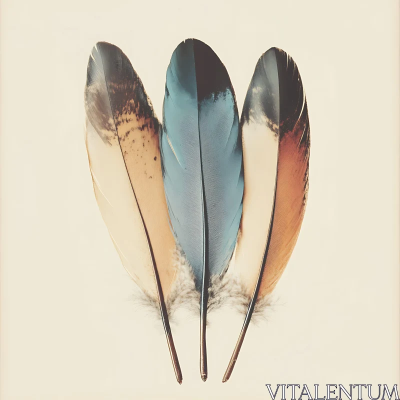 AI ART Trio of Feathers Art Print