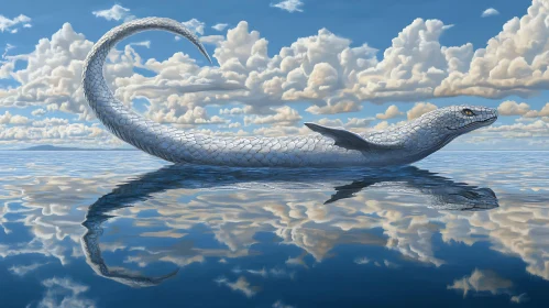 Sea Serpent Emerging From Water