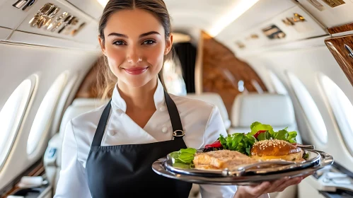 Luxury Travel: Gourmet Meal in a Private Jet