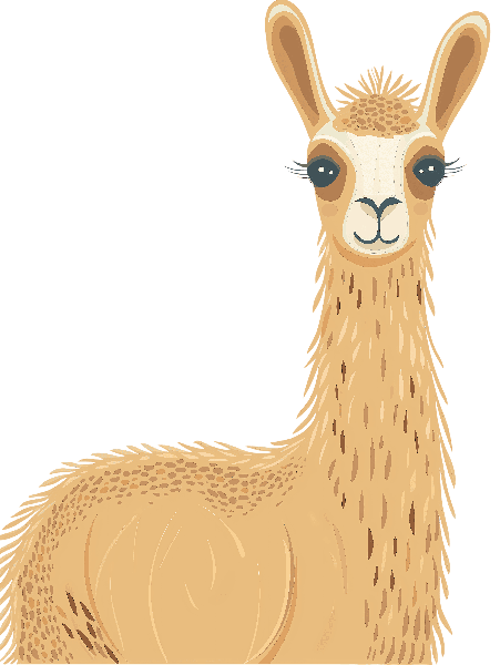 Charming Llama Illustration T-Shirt Design POD Design