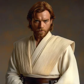 Man in White Robe Portrait
