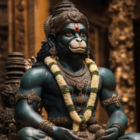 Meditative Hanuman Statue