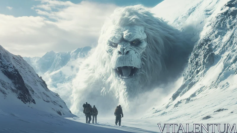 Expedition Confronts Mythical Yeti in the Alps AI Image