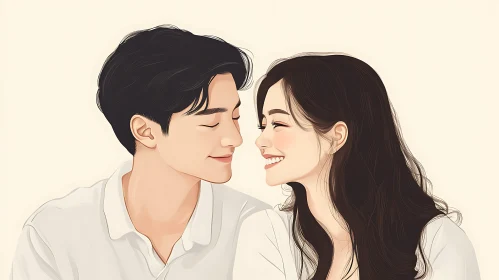 Serene Couple's Close-Up Portrait