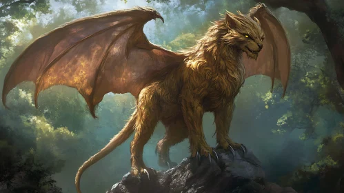 Fantasy Chimera Creature with Wings