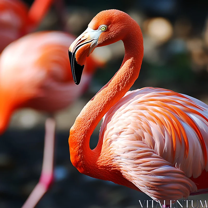 Graceful Flamingo in Natural Habitat AI Image