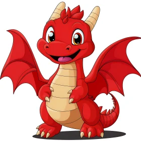 Cute Dragon Cartoon Illustration