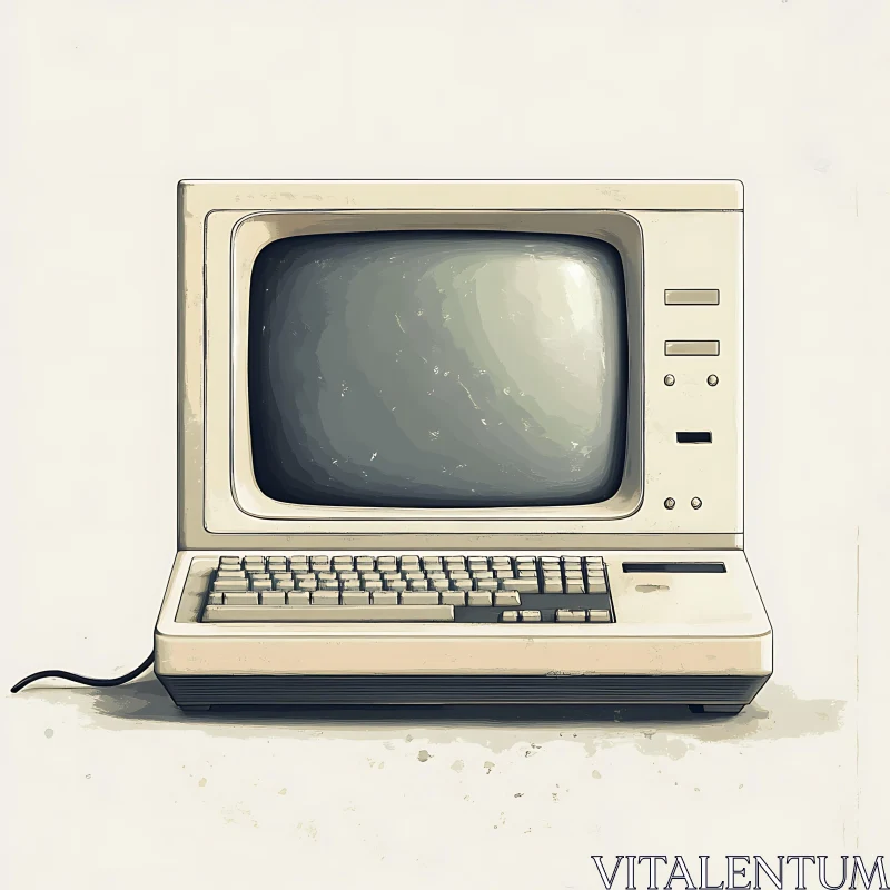 Retro Computer Illustration AI Image