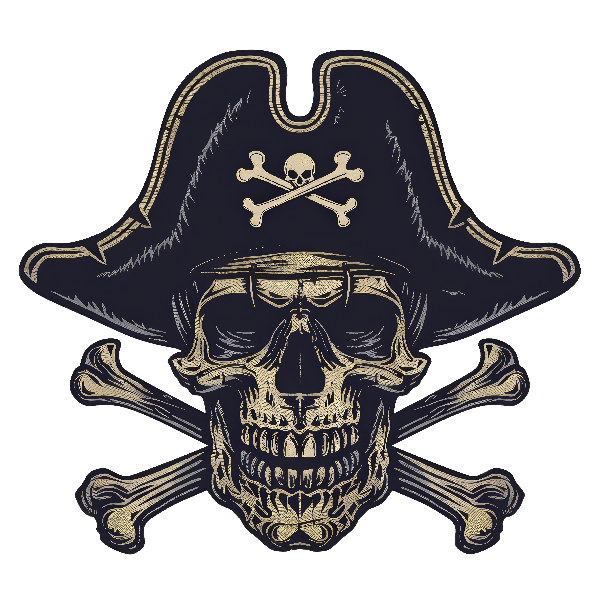 Jolly Roger Skull T-Shirt Design POD Design