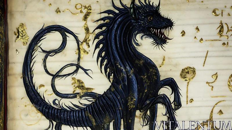 Dragon from Medieval Bestiary AI Image