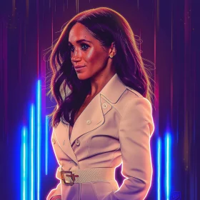 Meghan Markle in Neon Elegance