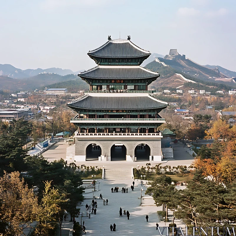 Korean Pagoda in Seoul AI Image