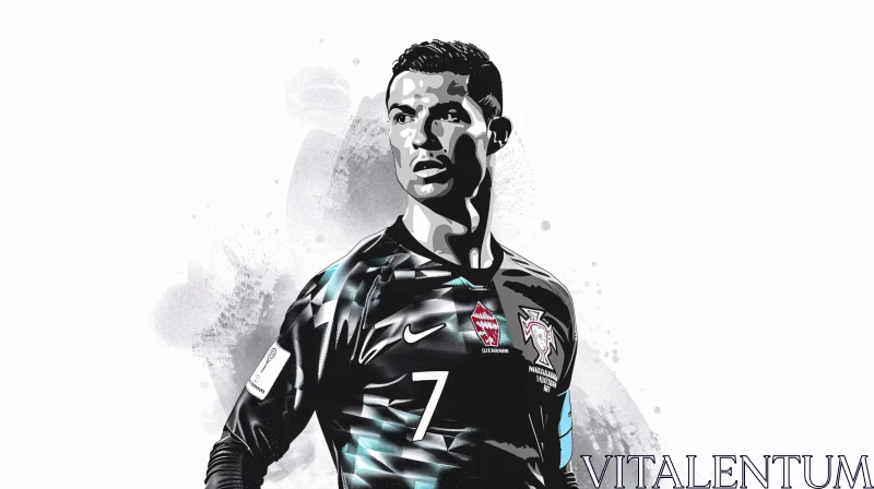 AI ART Cristiano Ronaldo Football Art