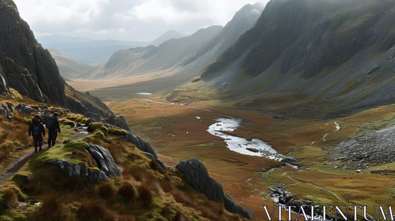AI ART Majestic Mountain Valley Landscape: A Serene Beauty of Nature
