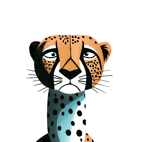 POD Design Minimalist Cheetah Face Illustration for Apparel