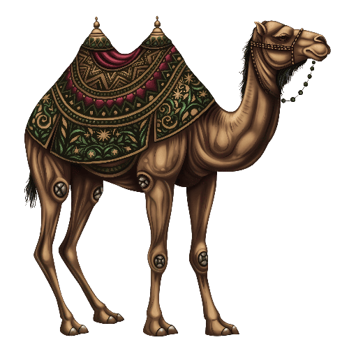 POD Design Realistic Digital Painting of a Detailed Camel