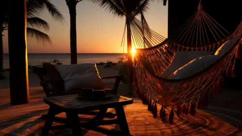 Sunrise over Pacific Ocean: A Serene Outdoor Setting in a Cabincore Aesthetic