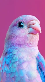 Soft Hued Bird Against Pink Backdrop