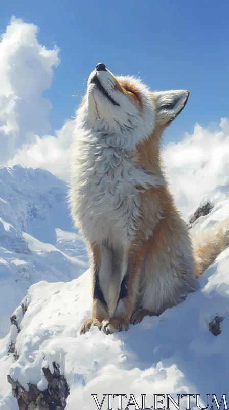 AI ART Regal Fox in Winter Wonderland