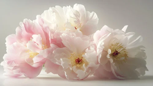 Delicate Pink and White Peonies