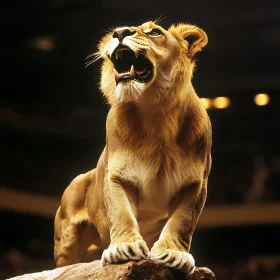 Lioness on a Rock