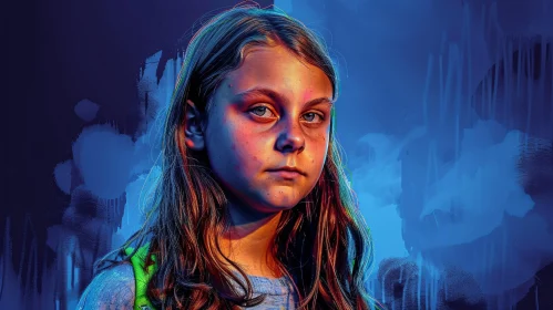 Striking Image of Greta Thunberg in Vivid Colors